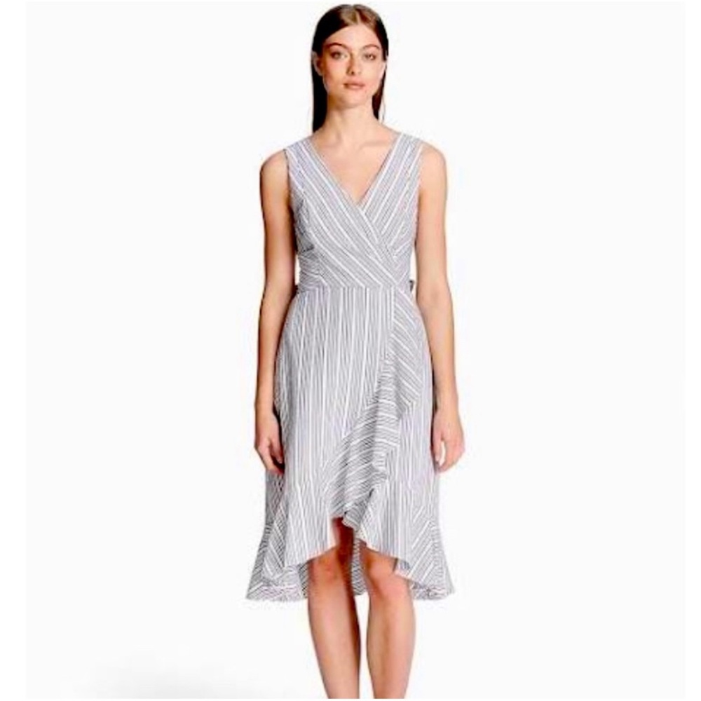 Calvin Klein Seersucker Faux Wrap Dress. Worn once excellent condition